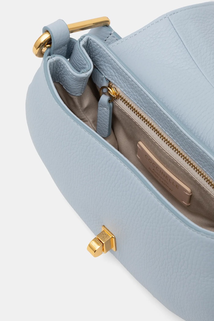 Coccinelle geantă crossbody pentru femei, din piele E1.PQR.58.01.01 albastru