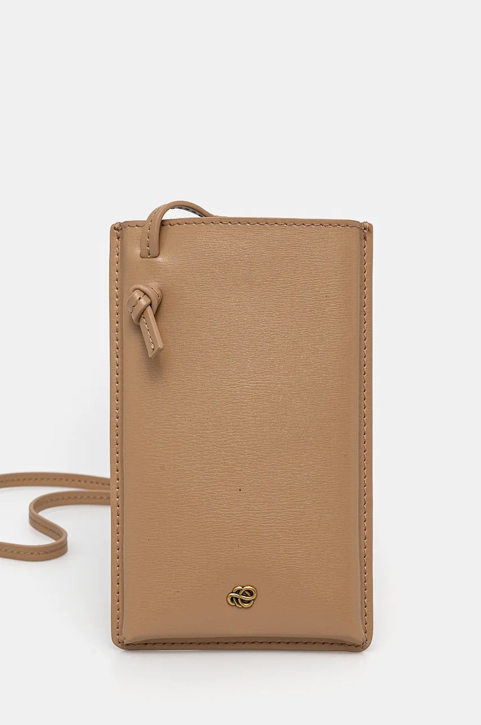 Kožené pouzdro na telefon By Malene Birger na mobil béžová Q71727011Z