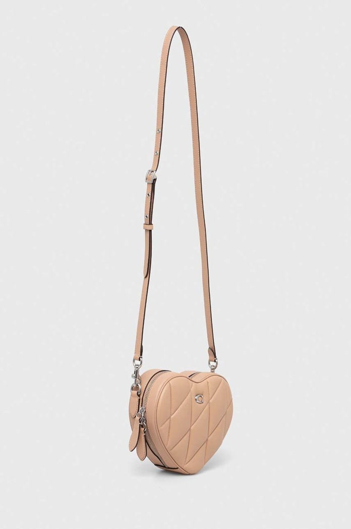 Doplňky Kožená kabelka Coach Heart Crossbody CE725 béžová