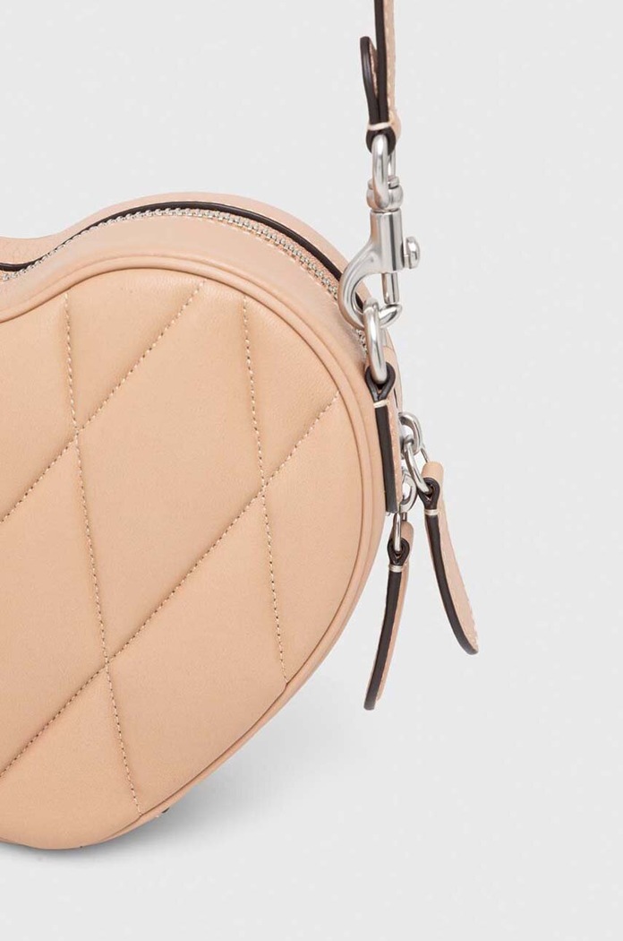 Kožená kabelka Coach Heart Crossbody béžová CE725