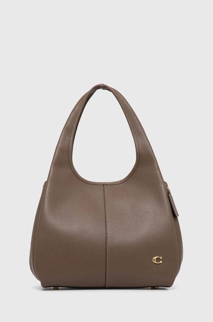 Coach torebka skórzana Lana Shoulder Bag gładkie brązowy CM544