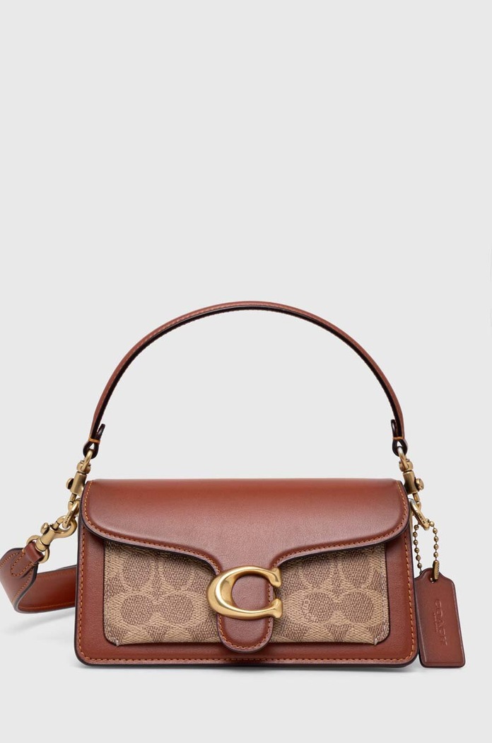 Kožna torba Coach Tabby Shoulder Bag 20 zrnata koža smeđa CM569