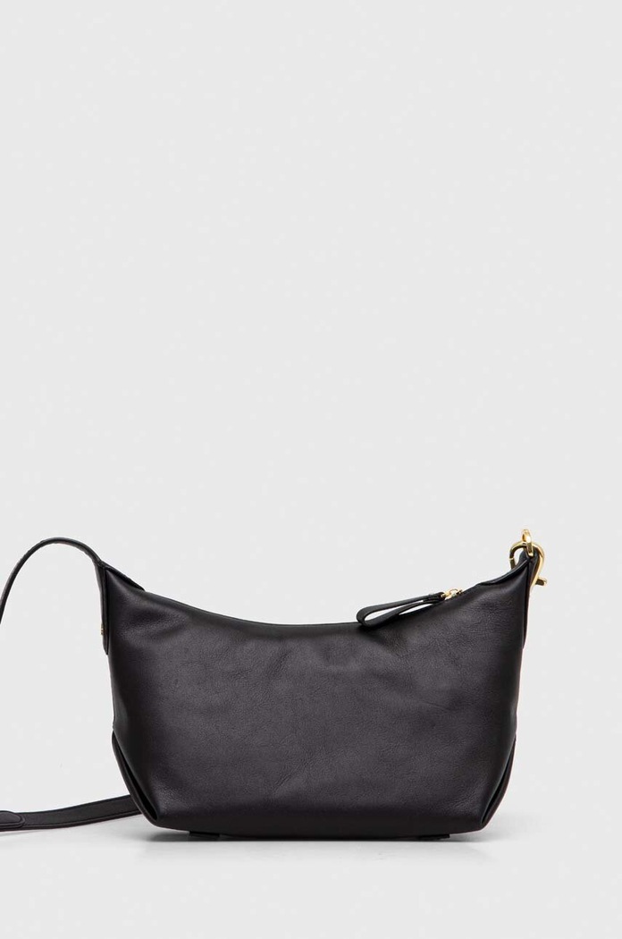 Δερμάτινη τσάντα Lauren Ralph Lauren λείο δέρμα μαύρο 431912002