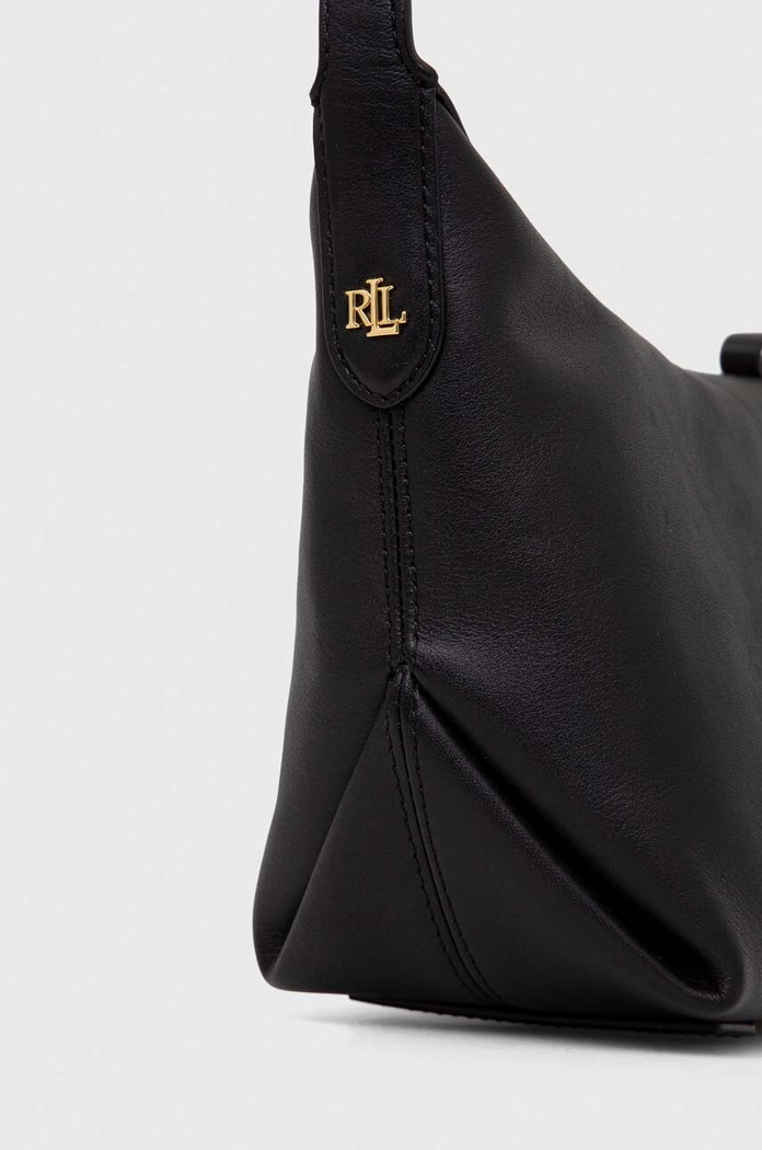 Δερμάτινη τσάντα Lauren Ralph Lauren μαύρο 431912002