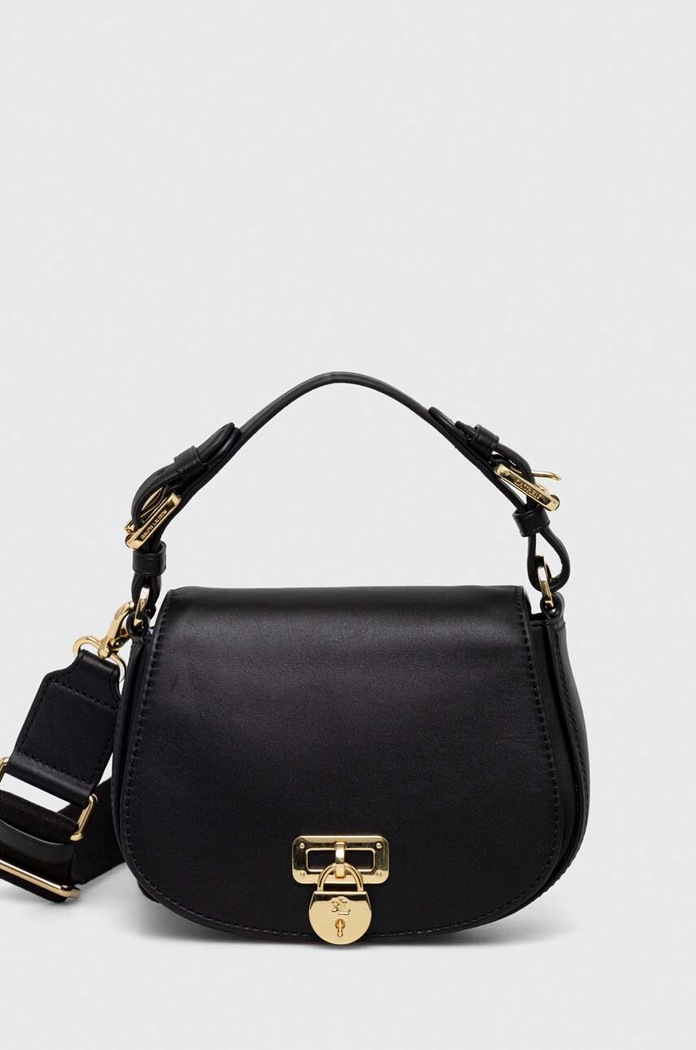 Kožená kabelka Lauren Ralph Lauren přírodní kůže černá 431915354