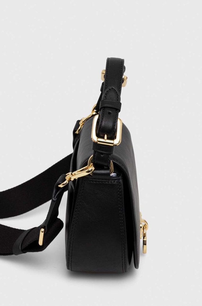 Kožená kabelka Lauren Ralph Lauren 431915354 černá SS24