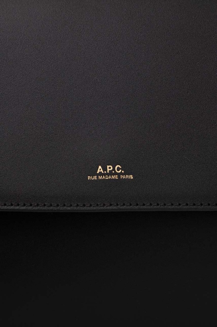 A.P.C. poșetă de piele negru PXAWV.F61526