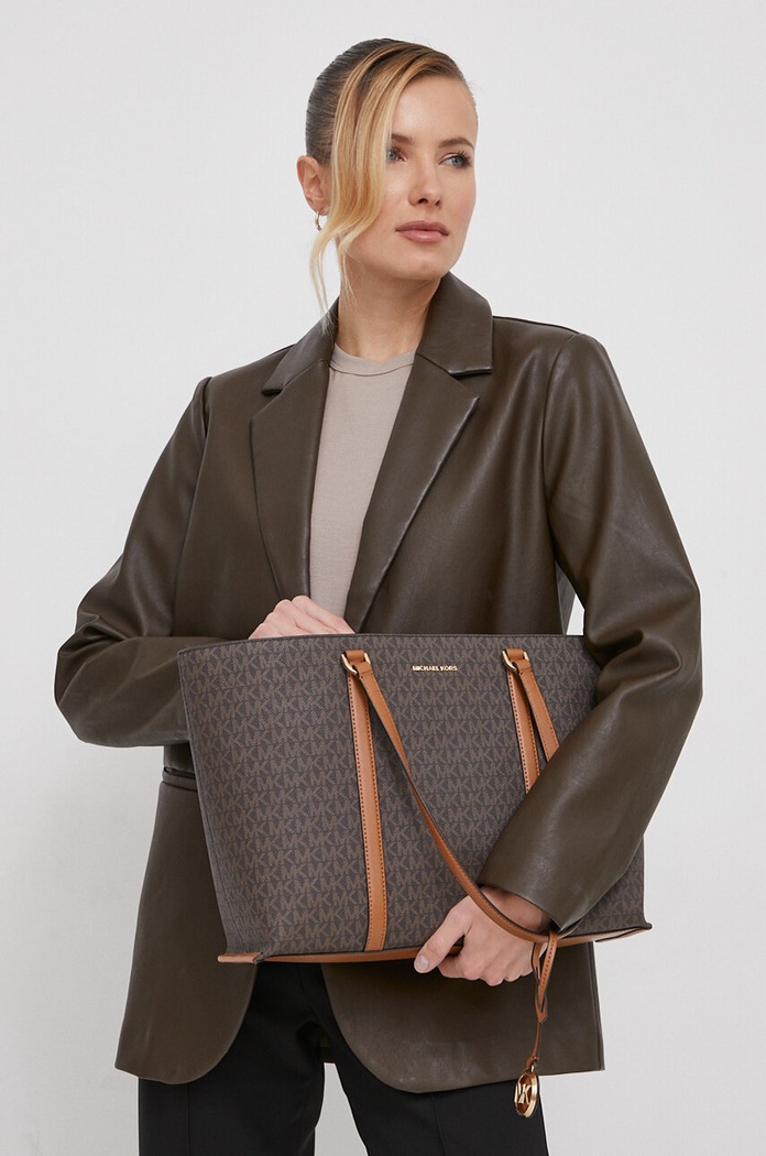 Kabelka MICHAEL Michael Kors imitácia kože hnedá 30R4G1LT3B