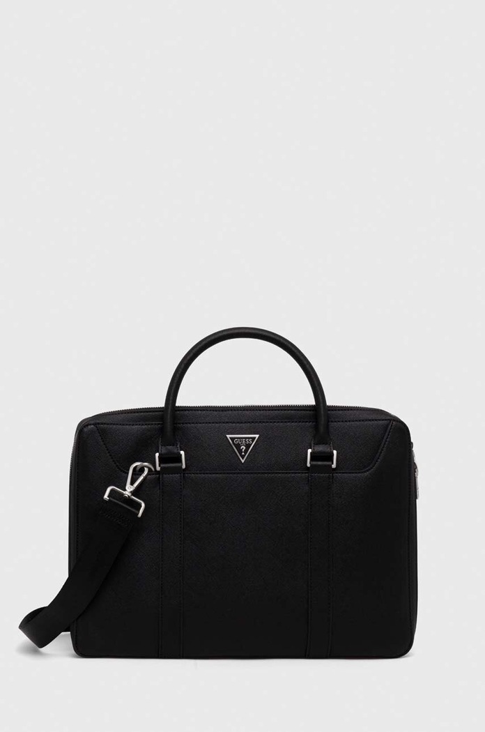 Τσάντα φορητού υπολογιστή Guess 37 x 28 x 4,5 cm απομίμηση λείου δέρματος μαύρο HMECSA.P3138