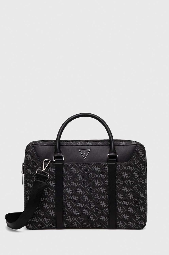 Taška Guess VEZZOLA 36 x 28 x 4 cm vzorovaný černá HMEVZL.P3138