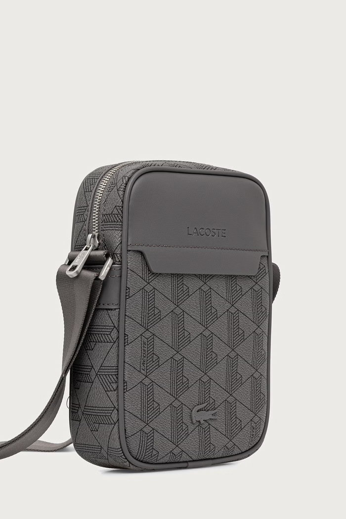 Lacoste Saszetka męska z imitacji skóry NH4410LX szary SS26