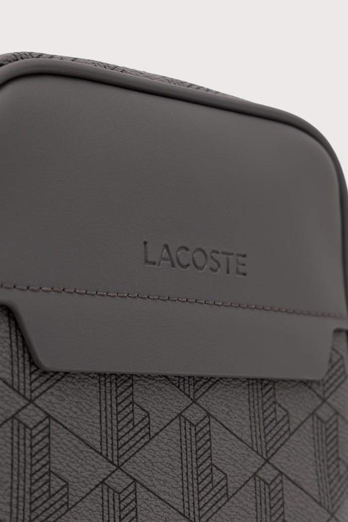 Saszetka męska z imitacji skóry Lacoste NH4410LX szary