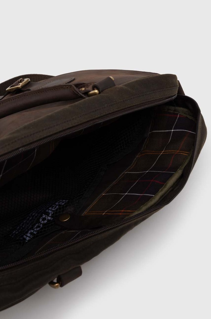 Barbour geantă Wax Leather Briefcase verde UBA0004