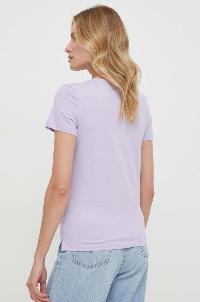Guess T-shirt bawełniany W1YI1B.I3Z14 fioletowy SS26