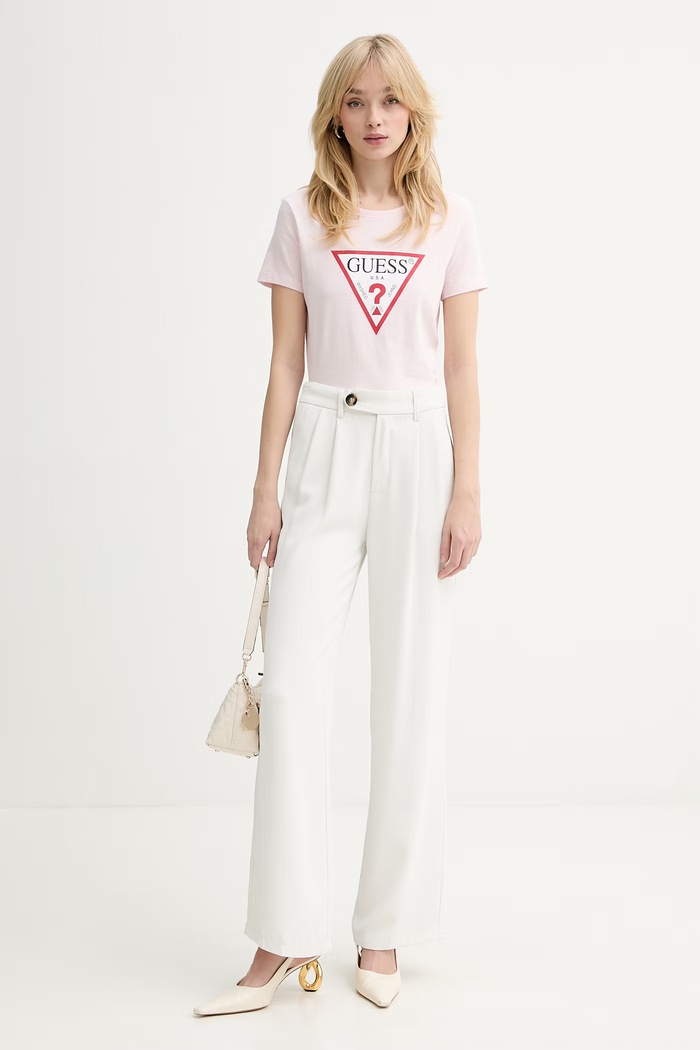 Guess tricou din bumbac W1YI1B.I3Z14 roz SS26