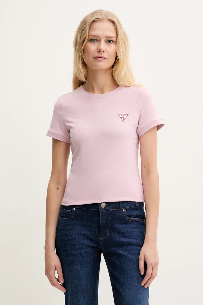 Tričko Guess hladký růžová W2YI44.J1314