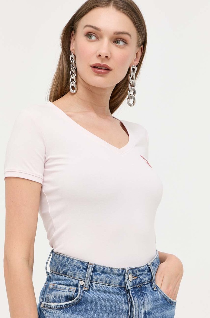 Ruházat Guess t-shirt W2YI45.J1314 rózsaszín