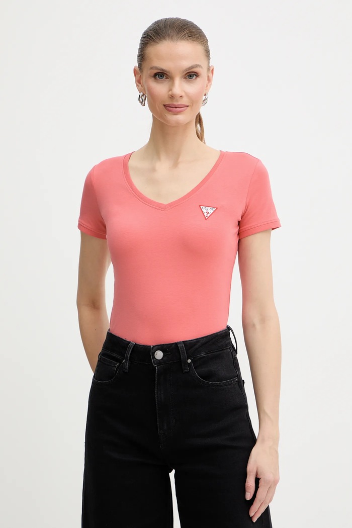 Tričko Guess slim ružová W2YI45.J1314