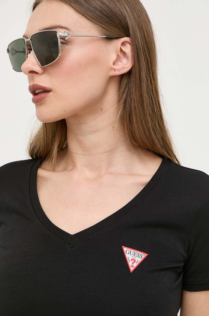 Guess t-shirt elasztánnal fekete W2YI45.J1314