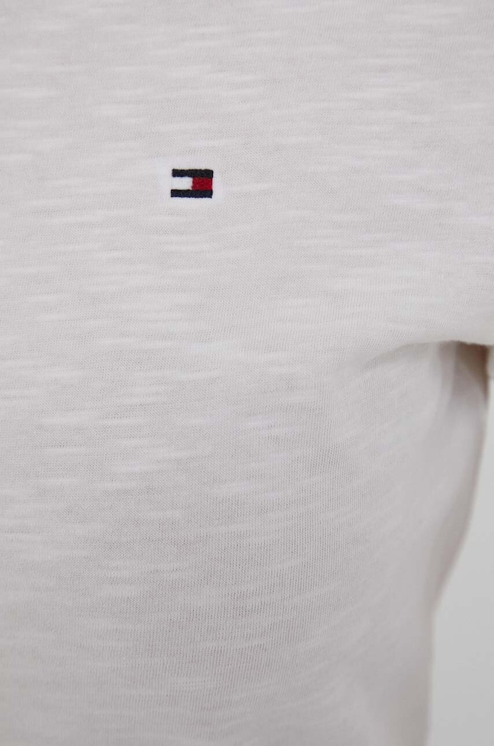 Bavlnené tričko Tommy Hilfiger WW0WW37857 béžová