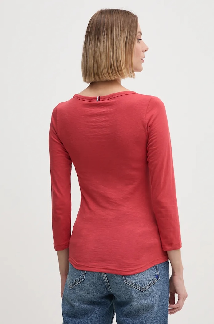 Odzież Tommy Hilfiger longsleeve bawełniany WW0WW37861 czerwony