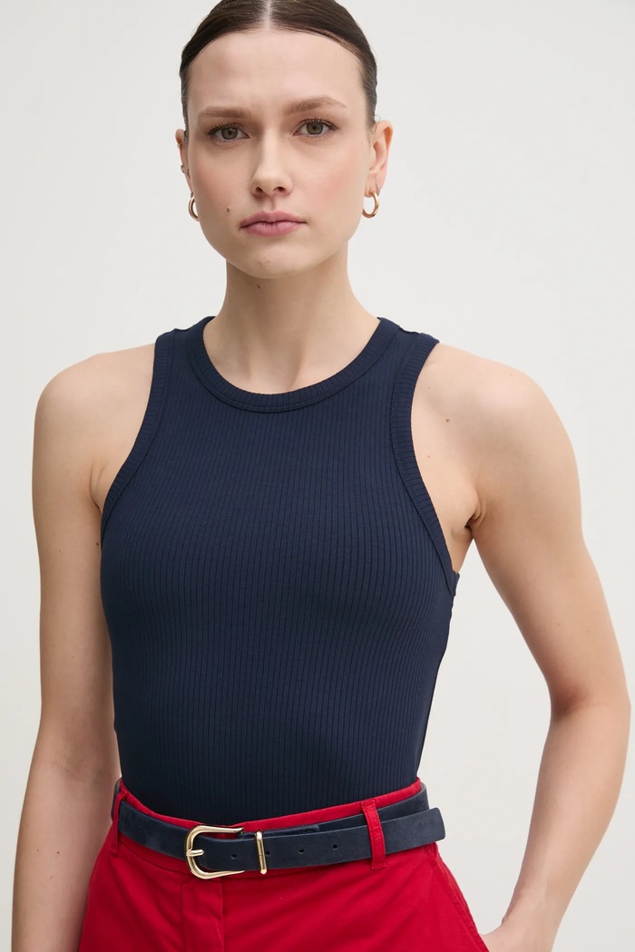 Top Tommy Hilfiger mornarsko plava WW0WW38635