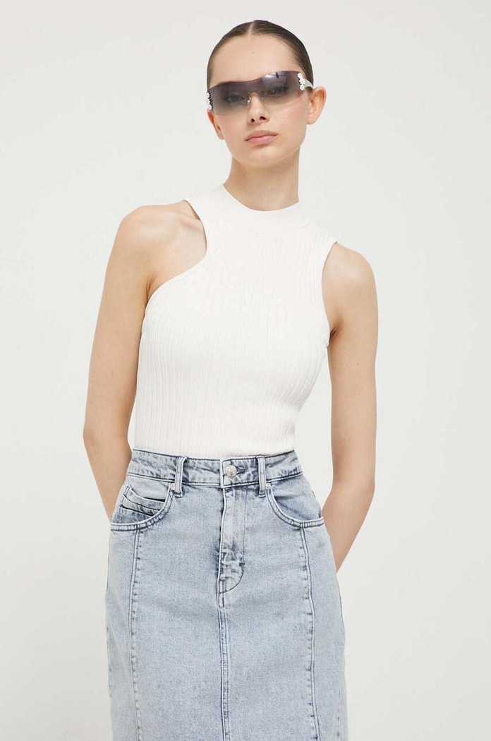 Top HUGO slim μπεζ 50494473