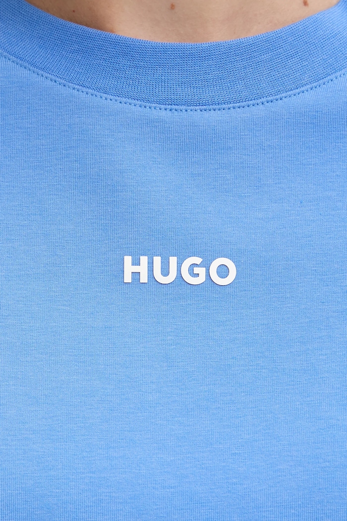 Tričko HUGO SHUFFLE_T-SHIRT modrá 50490593