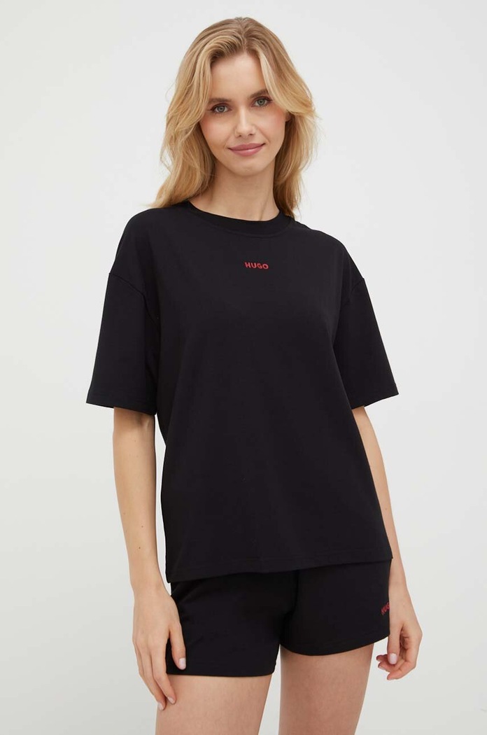 Футболка лаунж HUGO SHUFFLE_T-SHIRT с эластаном чёрный 50490593