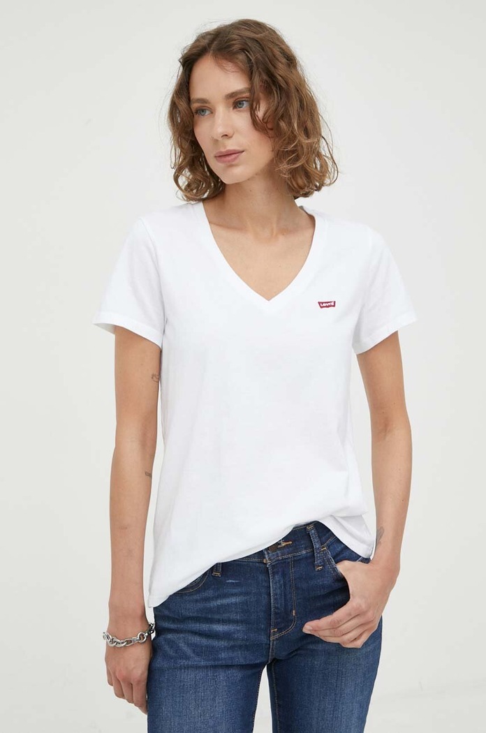 Bavlnené tričko Levi's 2-pak biela A3624.0002