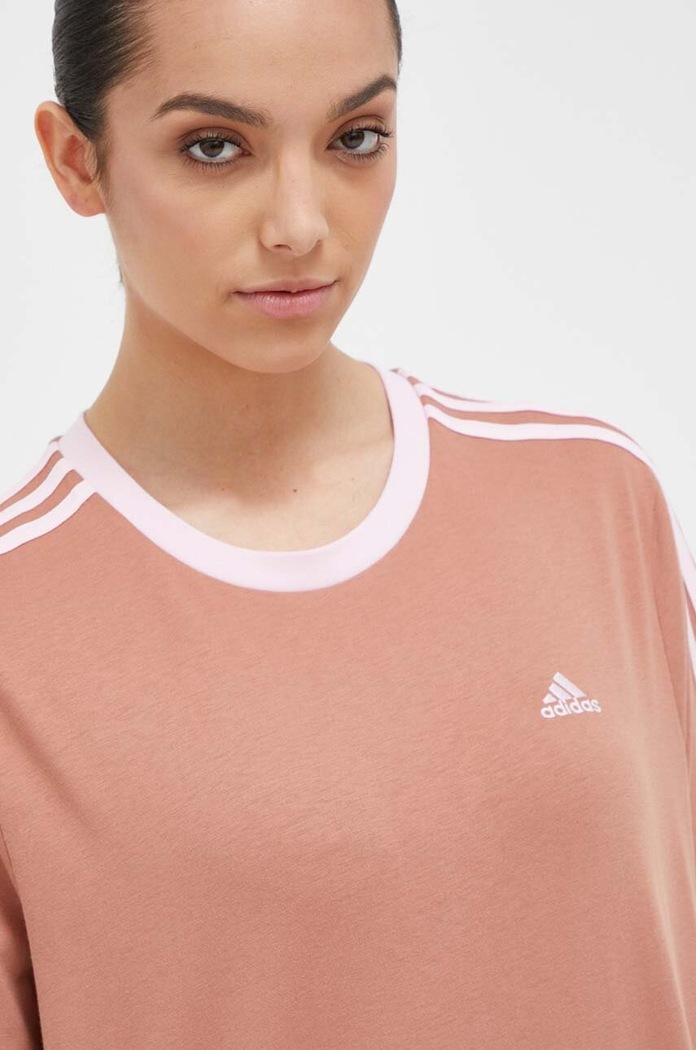 Pamučna majica adidas natpis narančasta IM2871