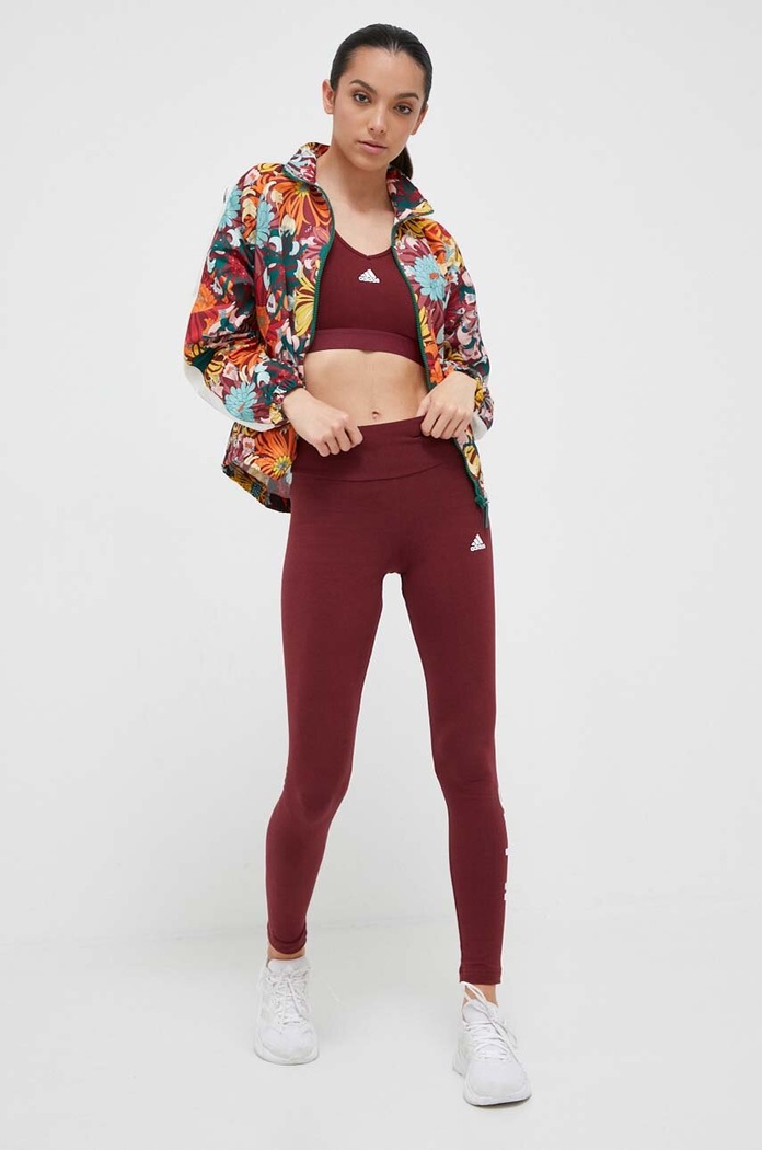 adidas biustonosz sportowy IK8320 bordowy AW23