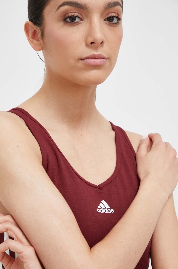 adidas biustonosz sportowy bordowy IK8320
