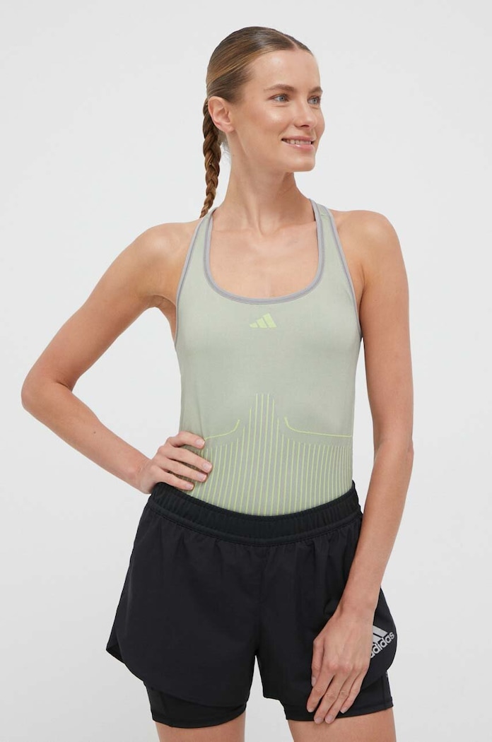 adidas Performance top treningowy z elastanem zielony HY3855
