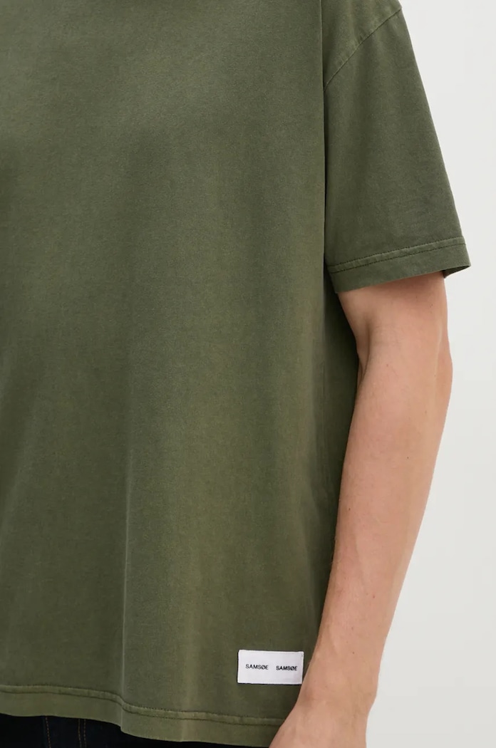 Tricou din bumbac Samsoe Samsoe verde M22300090