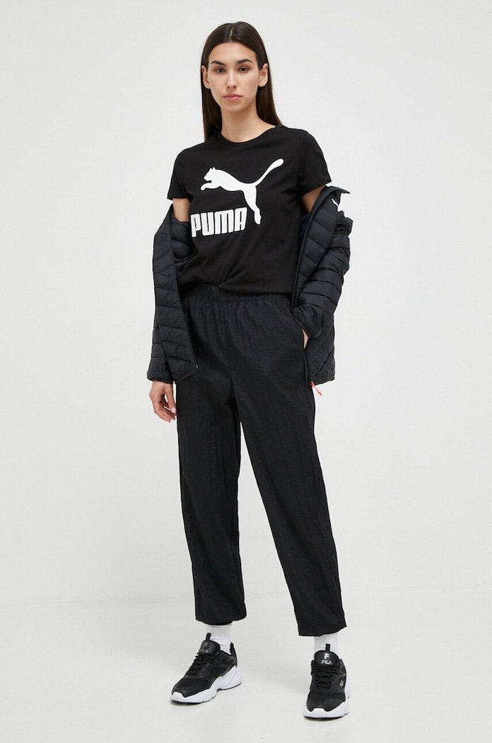 Puma pamut póló 530076 fekete AW23