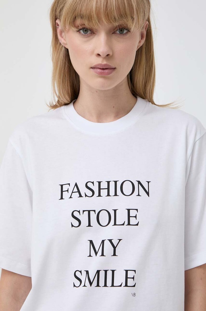 Victoria Beckham t-shirt bawełniany 1322JTS004130A biały
