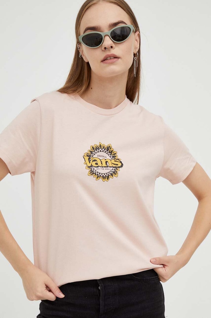 Vans tricou din bumbac print roz VN000ACYBQL1