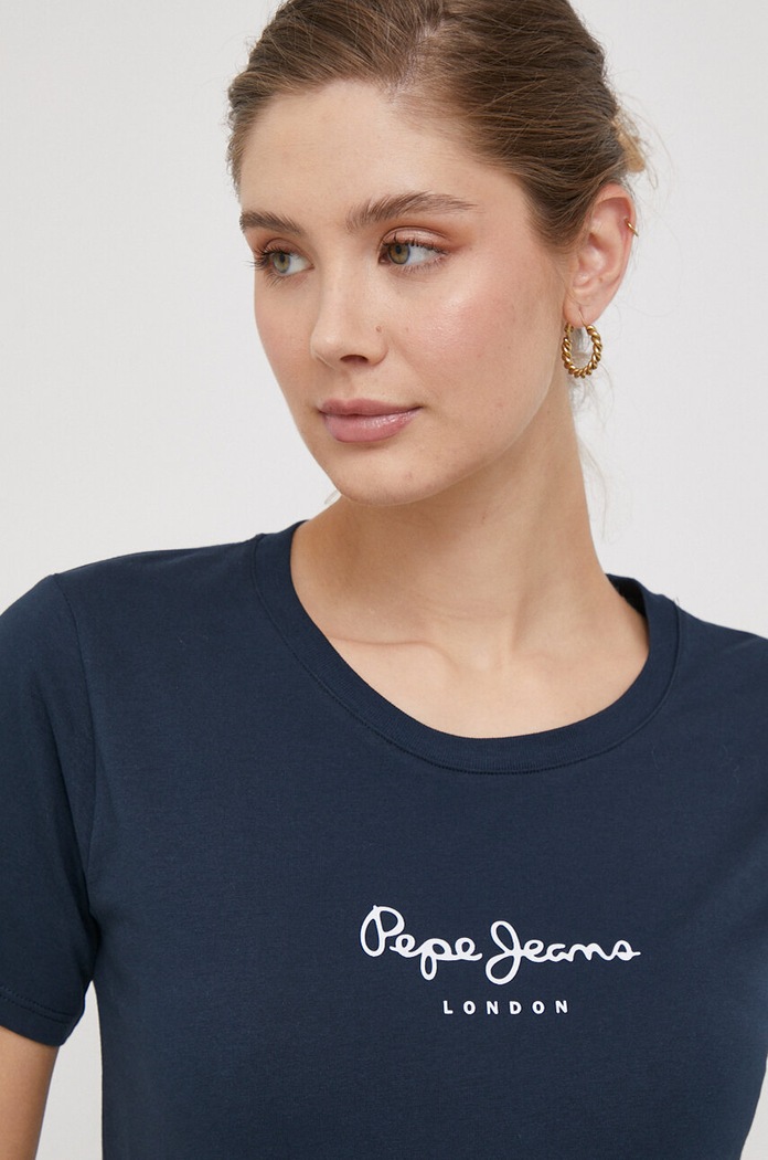 Pamučna majica Pepe Jeans Wendys mornarsko plava PL505710.594