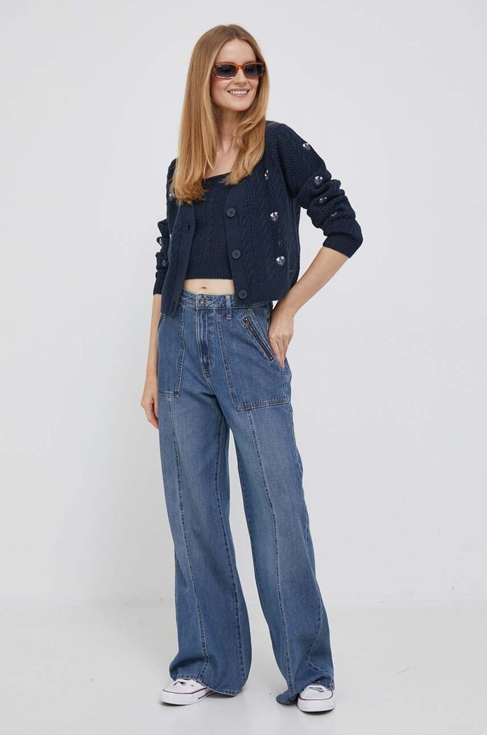 Топ с вълна Pepe Jeans Emalynn PL702067.594 тъмносин AW23