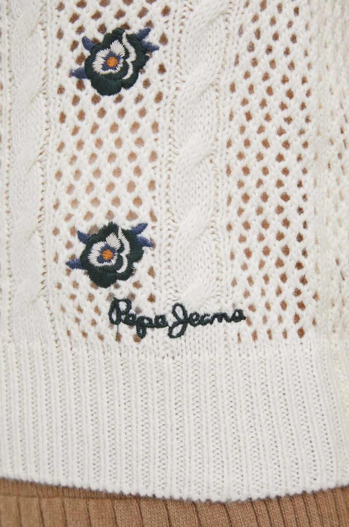 Top s příměsí vlny Pepe Jeans Emalynn PL702067.808 béžová