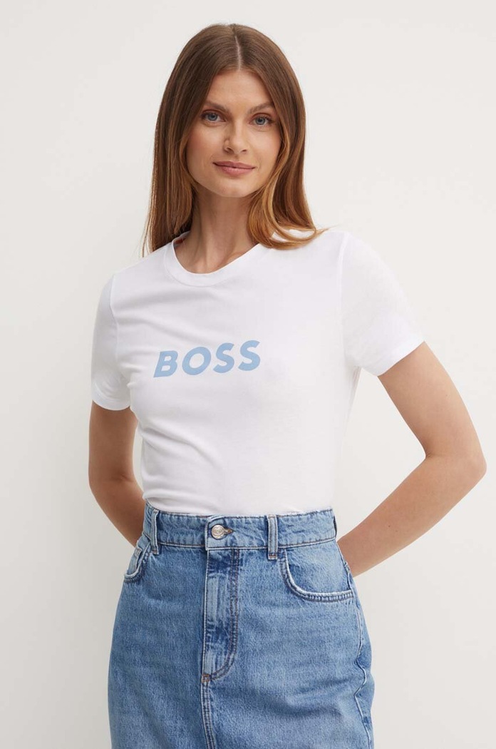 Βαμβακερό μπλουζάκι Boss Orange BOSS ORANGE Bashinah λευκό 50501139