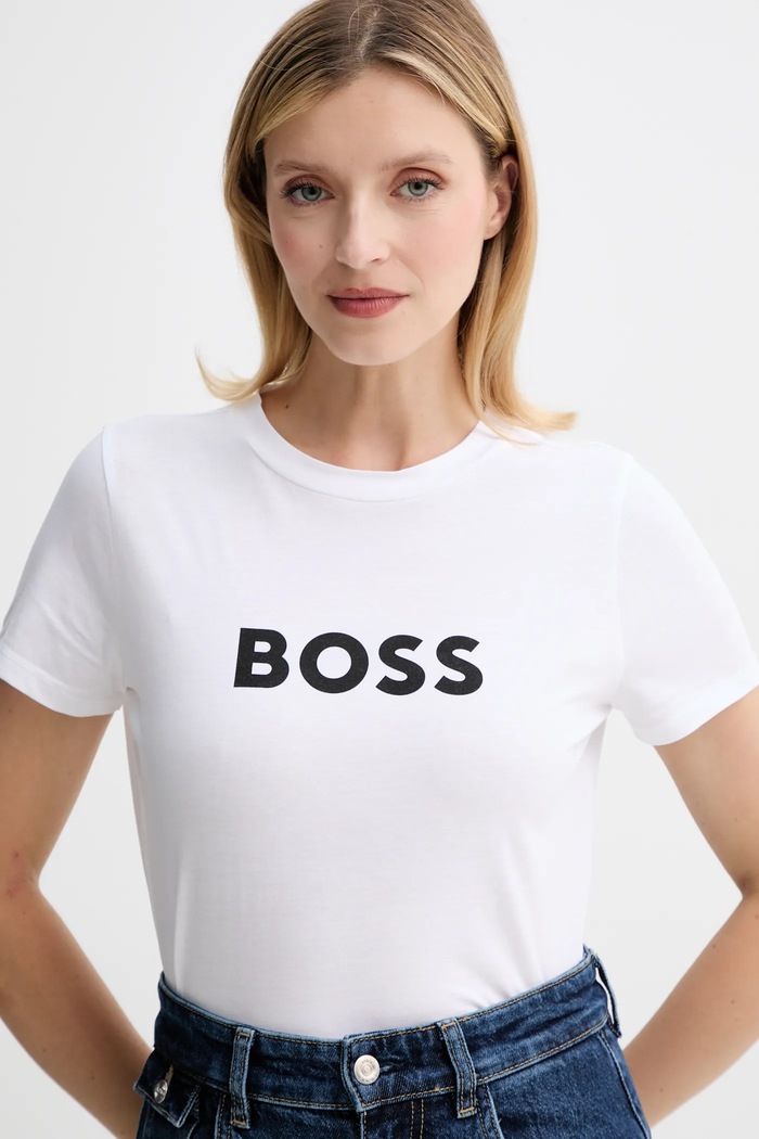 BOSS Orange pamut póló BOSS ORANGE fehér 50501139