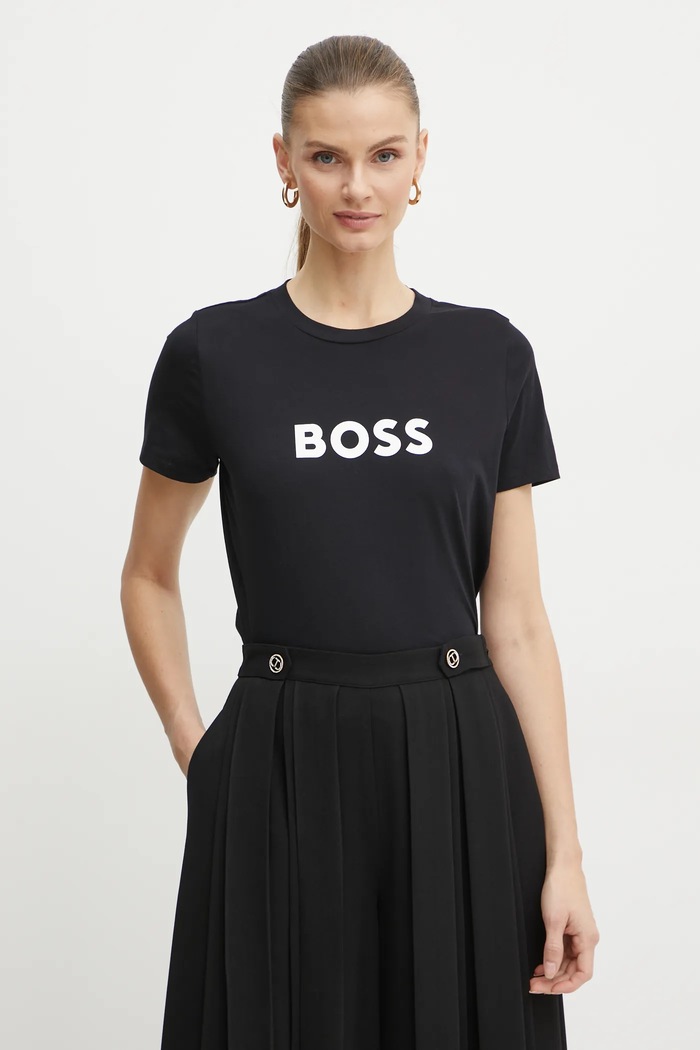 Хлопковая футболка Boss Orange BOSS ORANGE C_Elogo_5 хлопок чёрный 50501139