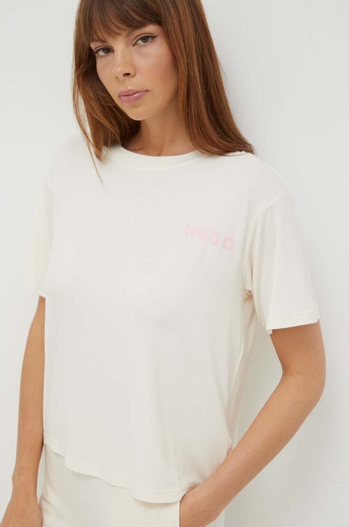 Домашна тениска HUGO UNITE_T-SHIRT 50490707 бежов