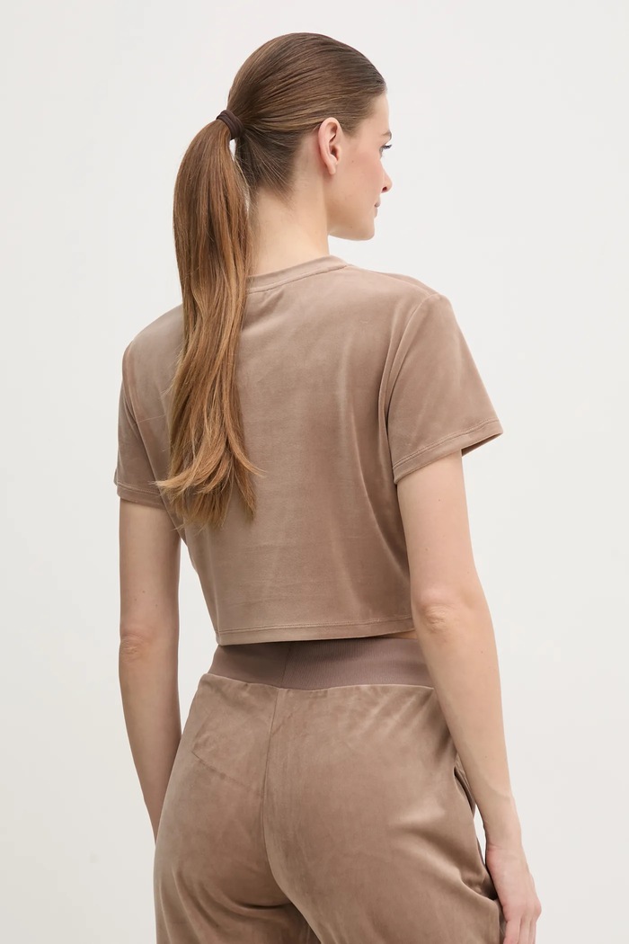 Ruházat Guess velúr póló COUTURE V3BI01.KBXI2 bézs