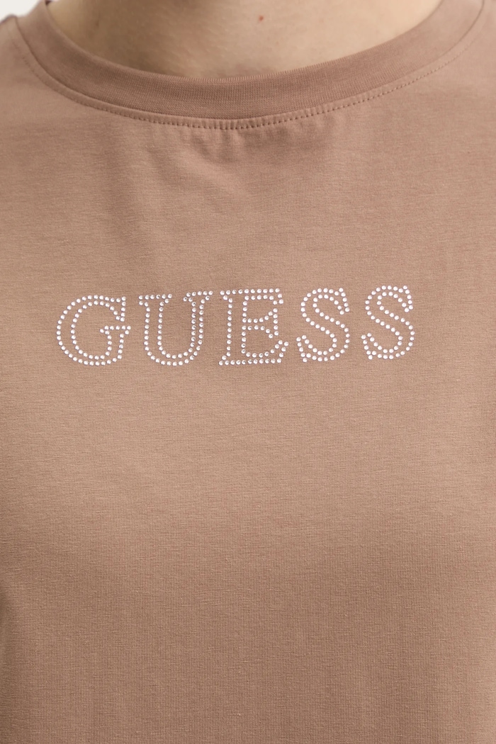 Guess γυναικεία BRIANA βαμβακερή με ελαστάν V3BI11.J1314 καφέ