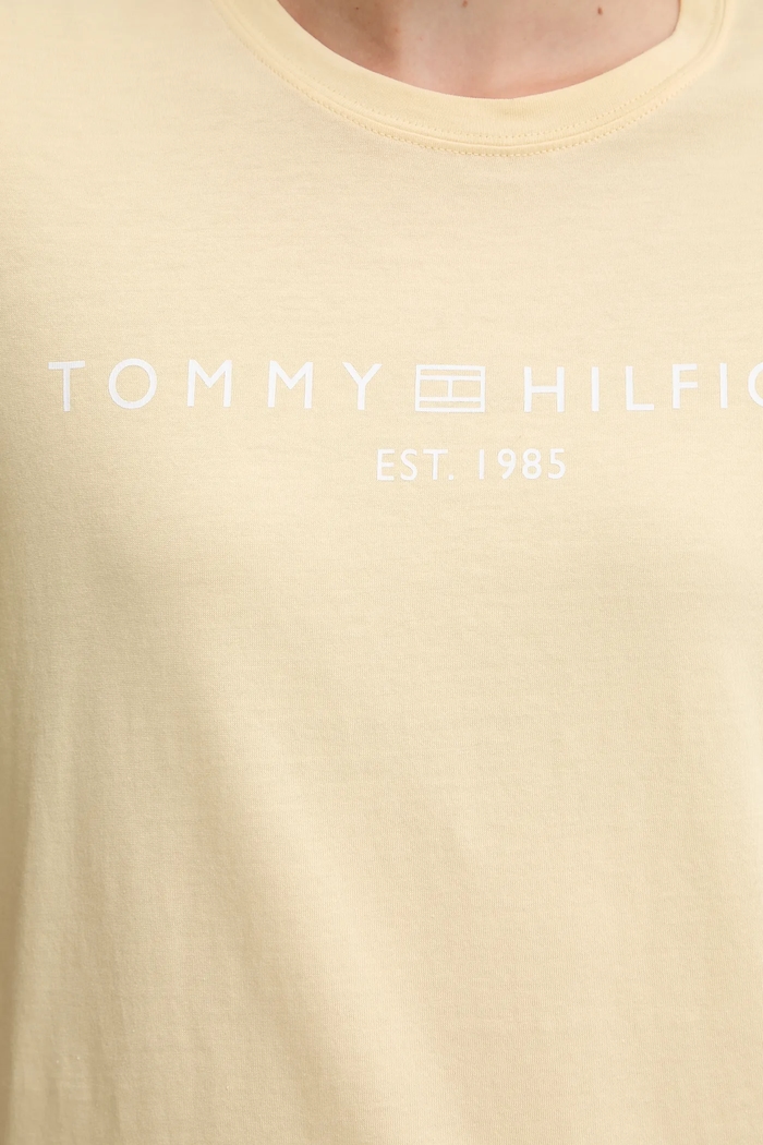 Tommy Hilfiger tricou pentru femei din bumbac galben WW0WW40276