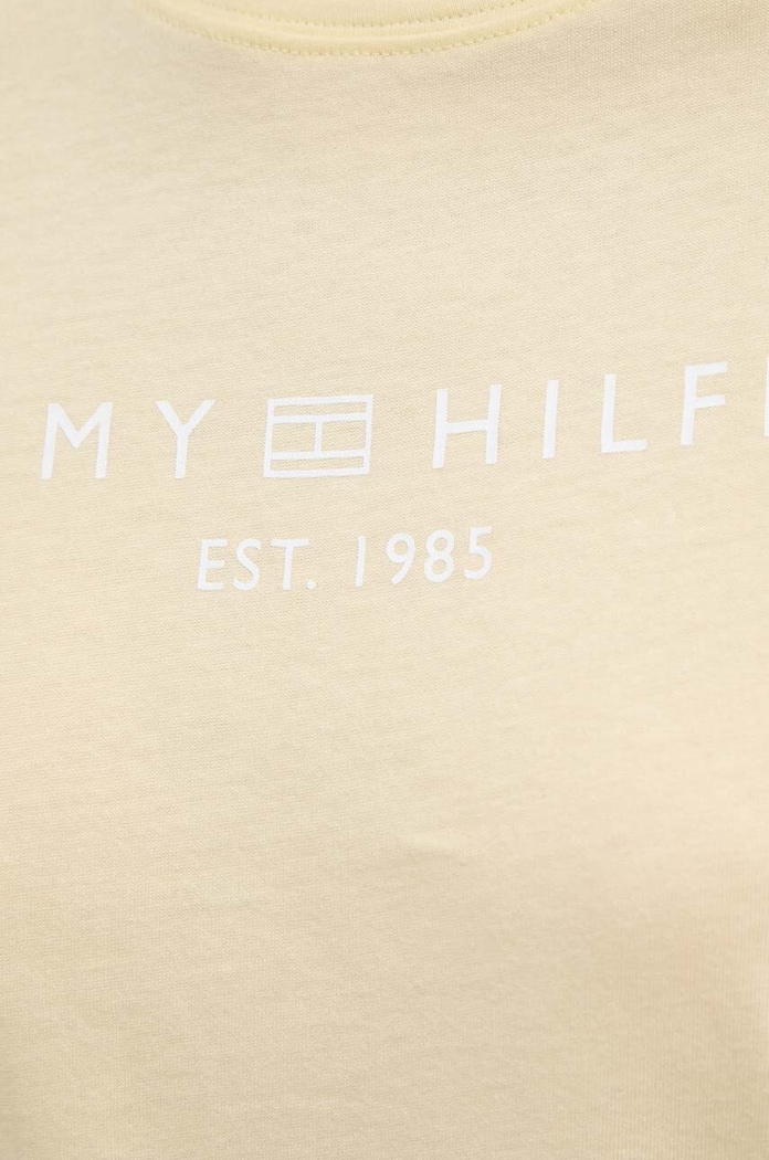 Tommy Hilfiger T-shirt damski bawełniany żółty WW0WW40276