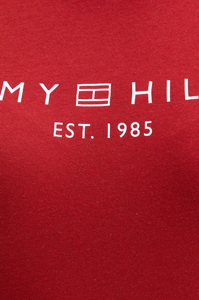 Tommy Hilfiger t-shirt bawełniany bordowy WW0WW40276